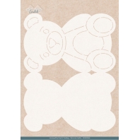 Card Deco Teddy - Folding Card ~Stencil