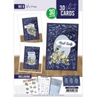3D Velvet Cards A6 - Blue Pansies