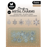 Studio Light - Christmas Metal Charmes - Snowflakes Vintage silver ( 10x)