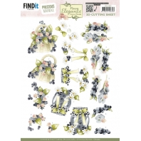 Precious Marieke - Navy ElÃ©gance - 3D Knipvel - Blue berries