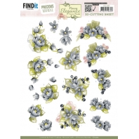 Precious Marieke - Navy ElÃ©gance - 3D Knipvel - Blue Flowers