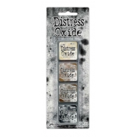 Tim Holtz - Distress Mini Oxide Ink Pads #6 (Antique Linen/Vintage Photo/Walnut Stain/Black Soot)