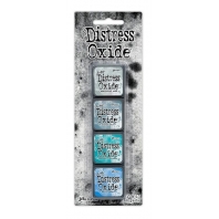 Tim Holtz Distress Mini Oxide Ink Pads #4 ( weathered wood, stormy sky, peacock feathers, salty ocea