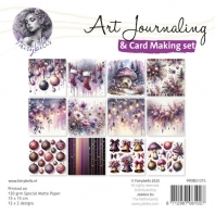 Art Journaling & Card Making Backgrounds Set Paars Kerst