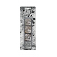 Tim Holtz Distress Mini Oxide Ink Pads #12(frayed burlap-gathered twigs-ground expresso-hickory smok