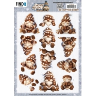 Berries Beauties - Gnome Hollidays - 3D Knipvel Brown