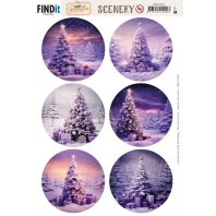 Berries Beauties 3D Push Out Sheet - Purple Pines - Round