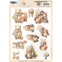 Berries Beauties - Cozy Winter - 3D Knipvel Cozy Bear