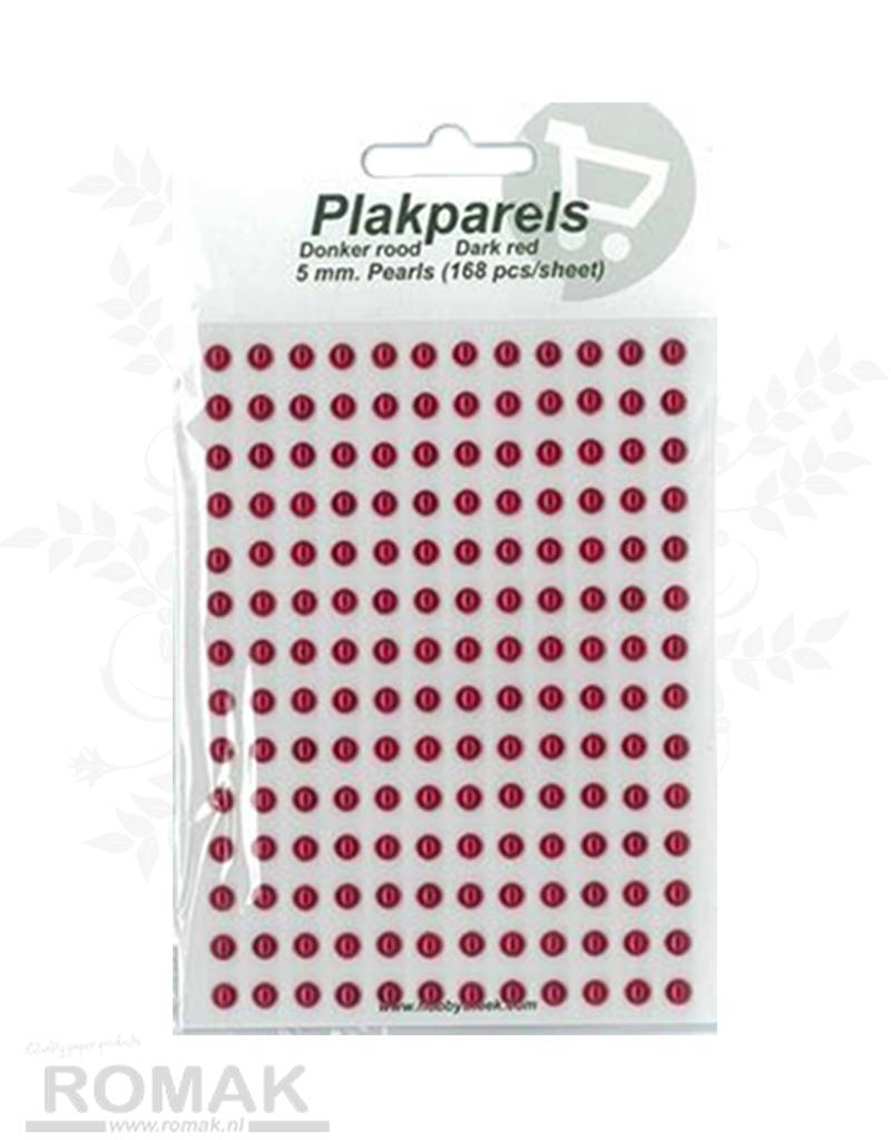 Hobbytheek Plak Parels Donker Rood 5 mm