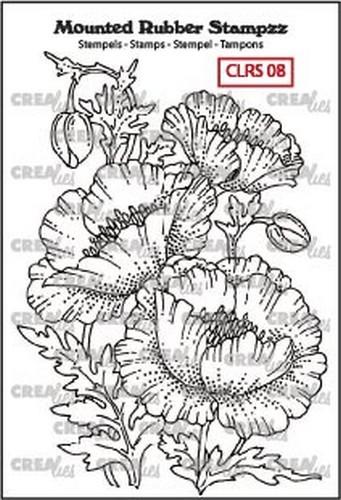 Crealies Mounted Rubber Stampzz no.8 Klaproos