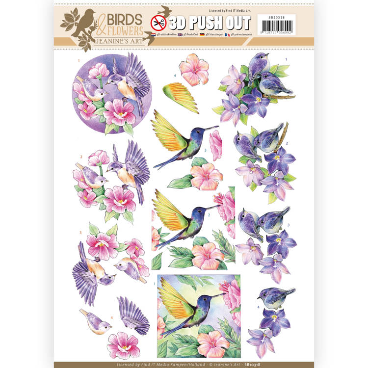 3D Pushout -Jeanine's Art- Birds and Flowers - Tropical Birds