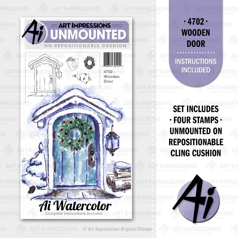 WC Art Impressions Wooden Door 4702