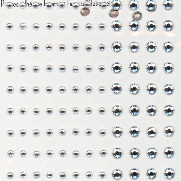 Strass steentjes half zelfklevend 3+5mm x 108 crystal