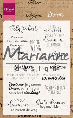 Marianne Design Clear Stamp Droom teksten