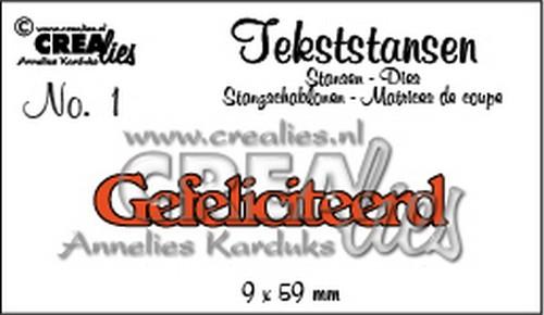 Crealies tekststans - Gefeliciteerd