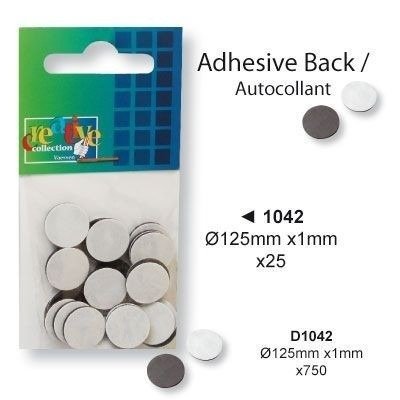 Magneet + kleefstrip 1,25cm rond x 25