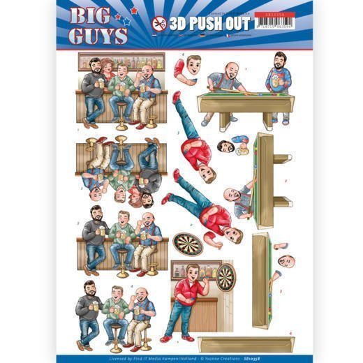 3D Push Out - Yvonne Creations - Big Guys - Pub Night