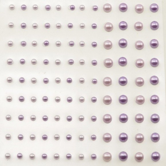 Parels zelfklevend 3 + 5 mm - licht en donker Lila