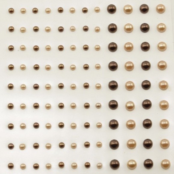 Parels zelfklevend 3 + 5 mm - Koper en Abrikoos