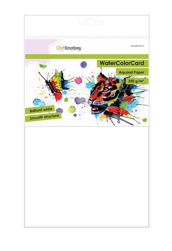 CraftEmotions Water ColorCard - briljant wit 10 vel