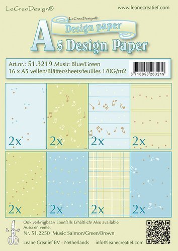 Design papier assortiment Music blue /green