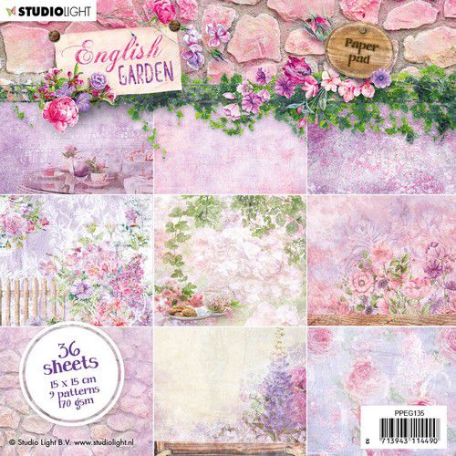 Studio Light - Paper pad 15x15 English Garden nr 135