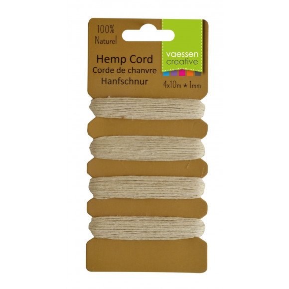 Hemp Cord assortiment 4x10m naturel