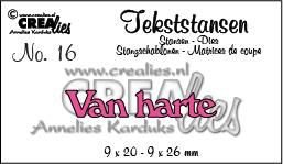 Crealies tekststans - van Harte