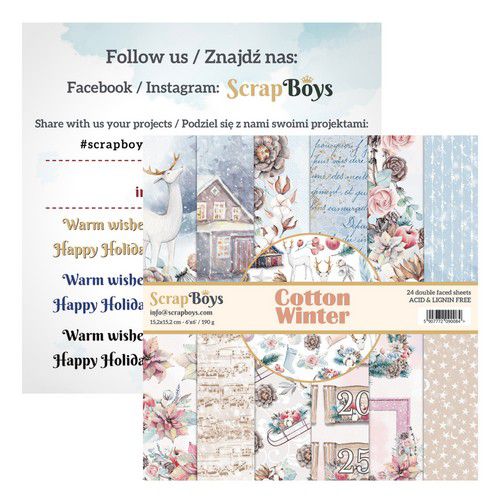 ScrapBoys Cotton Winter paperset 15,2 cm x 15,2 cm