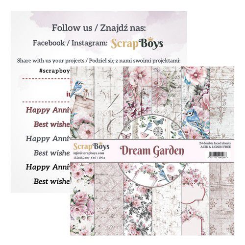 ScrapBoys Dream Garden paperset 15,2 cm x 15,2 cm