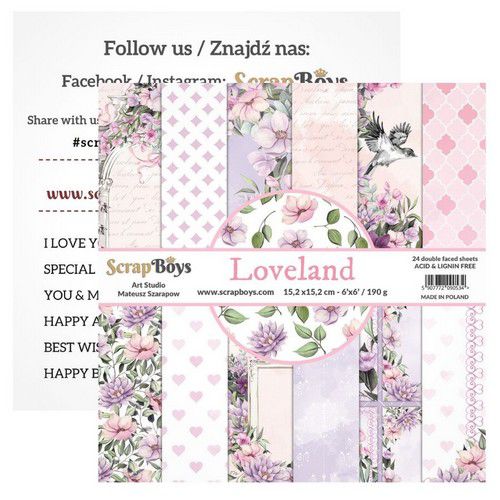 ScrapBoys Loveland paperset 15,2 cm x 15,2 cm