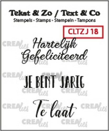 Crealies Clearstamp Tekst & Zo 3x jarig 18