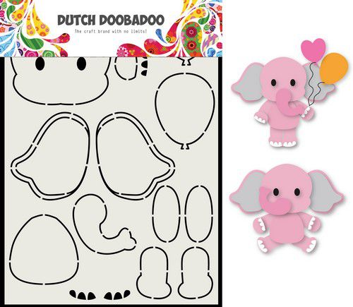 Dutch Doobadoo Card Art Olifant A5