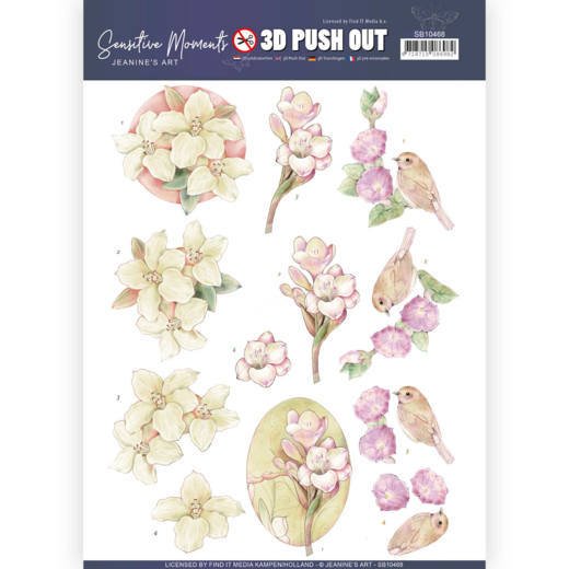 3D Push Out - Jeanine's Art - Sensitive Moments - Freesias