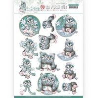 3D Push Out - Wintertime -  Yvonne Creations - Penguin