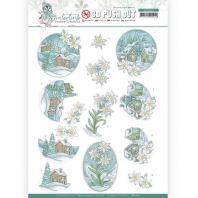 3D Push Out - Wintertime -  Yvonne Creations - Edelweis