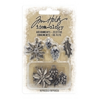 Tim Holtz Adornments Festive - 10 stuks