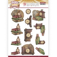 3D push Out - Good Old Days - Yvonne Creations - Clock