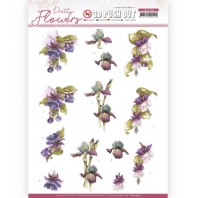 3D Push Out - Precious Marieke - Pretty Flowers. - Purple Flowers