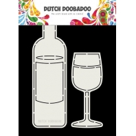 Dutch Doobadoo Card Art Wijn fles en glas A5